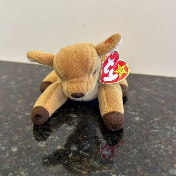 Ty Beanie Baby - WHISPER the Deer 6.5" with tags Plush Stuffed Animal Toy - Picture 2 of 10